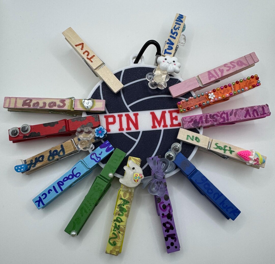Volleyball Pin Holder Keychain for Backpack- Free Shipping - Etsy