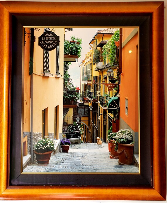 Belaggio Italy framed,  numbered signed photography. John Scanlan "Poo Paw" limited edition,  framed, matted, signed, numbered