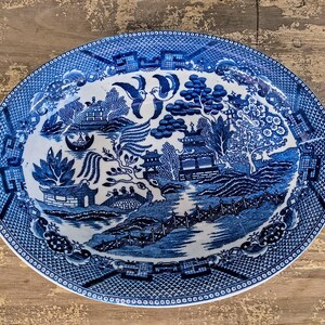 Occupied Japan Blue Willow Serving Bowl