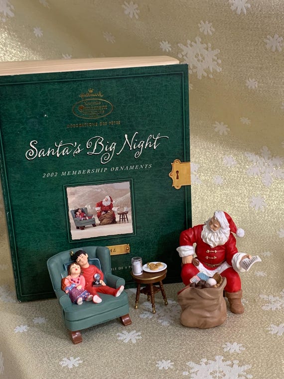 2002 Hallmark Keepsake Ornament Collector's Club "Santa's Big Night" 4-Piece Membership Set