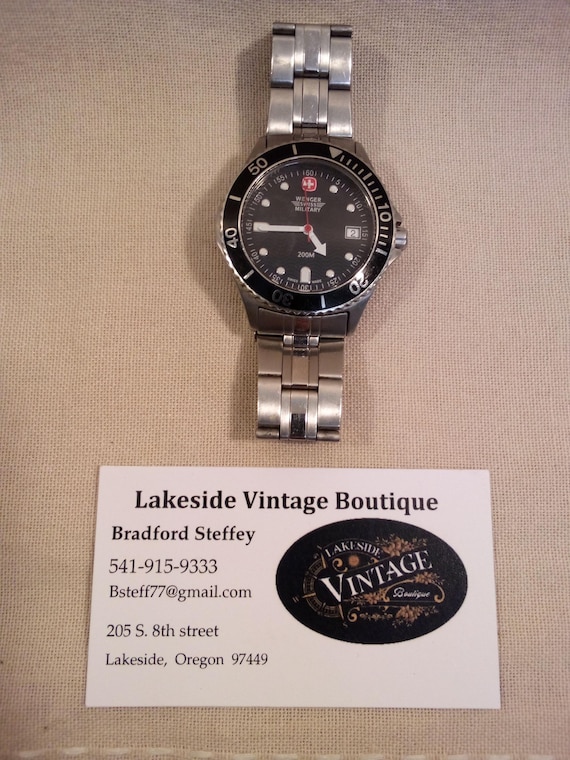 Wagner Swiss Military 200m Dive watch with Date. Used condition. No visible marks on bezel.