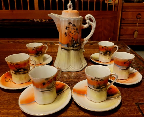 Hotta Yu Shoten & Co . Chocolate pot Japanese Hand Painted