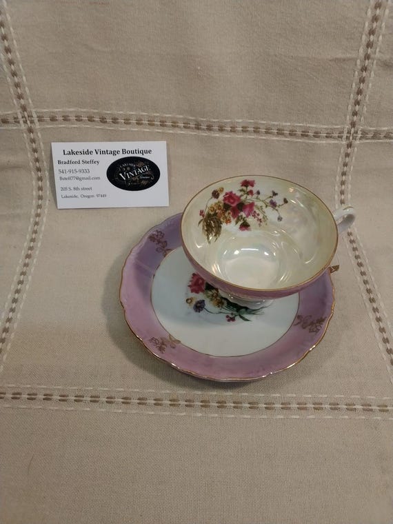 Vintage Wildflower teacup and saucer set.