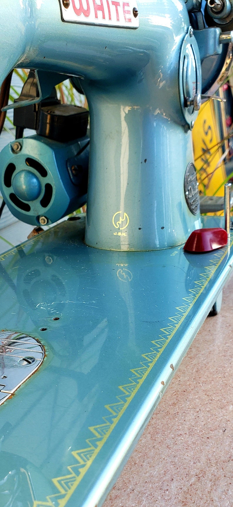 Vintage White Model 202 Precision Deluxe Blue Sewing Machine Etsy