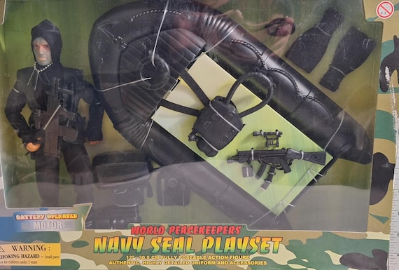 Power Team Elite-World Peacekeepers-Navy Seal Playset-12"/30cm Poseable Action Figure-Battery Operated Motor-Multiple Accessories