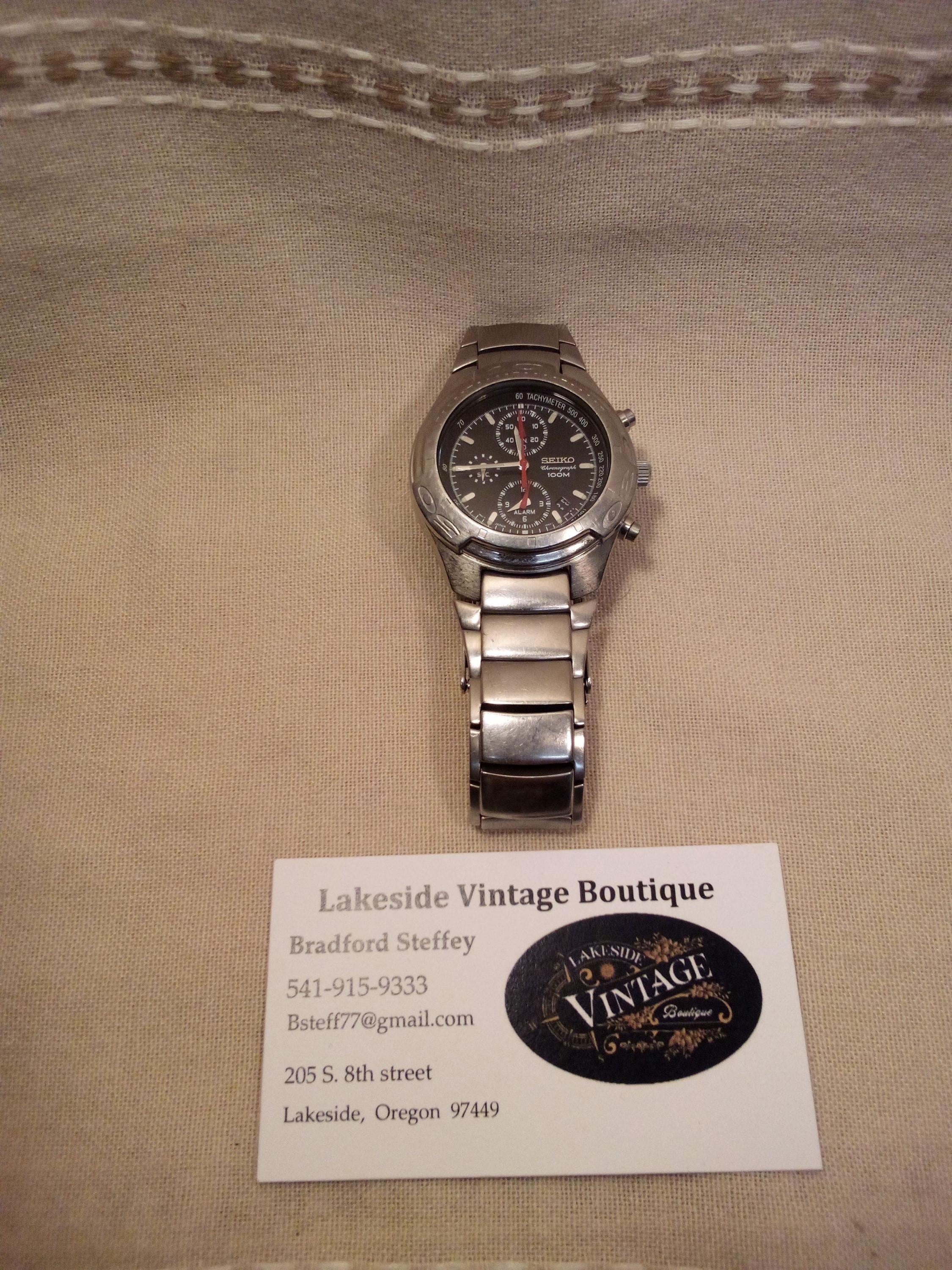 Seiko Chronograph 100M Model Number 7T62 Caliber Watch