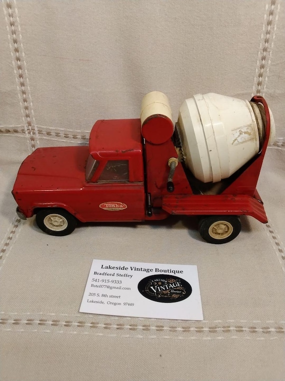 Vintage 1960s pressed steel Tonka mini cement mixer truck
