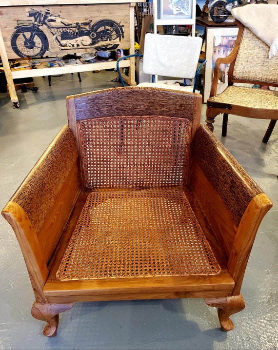 Black Palm & Teak mid century arm chair