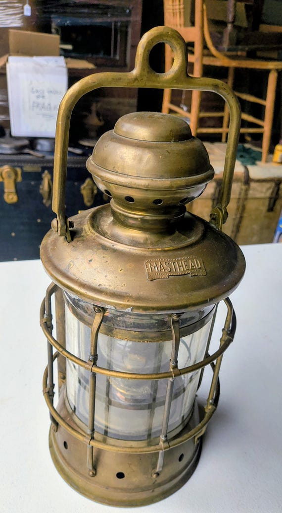 Masthead solid Brass nautical ships lamp. Lifeboat lamp