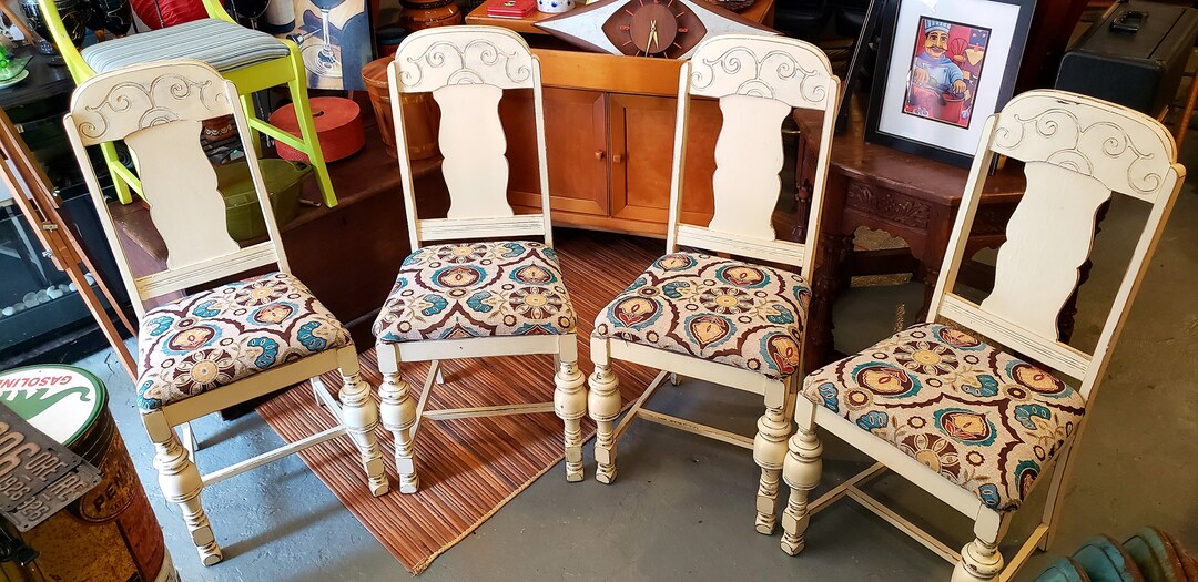 Dining Chairs, Spanish Revival, Mid Century Modern, Distressed PRICE