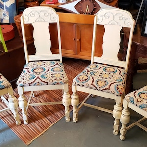 Dining chairs,  Spanish revival,  mid century modern,  distressed *PRICE REDUCED *