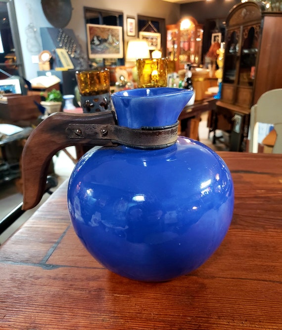 Hollydale pottery cobalt blue ceramic coffee carafe,pitcher
