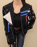 Caleb's coat(blue),boyfriend jacket,costumes,vintage product logo