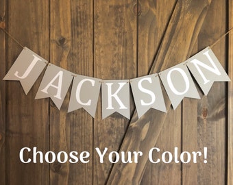 Personalized Baby Birthday- Custom Name Banner Baby Boy Nursery Decor 1st birthday decor Personalized Baby Gift Baby Shower Banner