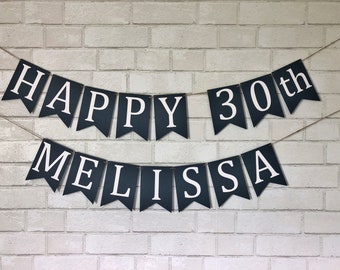 30th birthday banner etsy happy birthday banners personalized