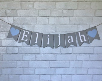 Baby Name Banner, Baby Shower Banner, Baby Shower Decor, Nursery Decor, Boy Name Banner, Girl Name Banner