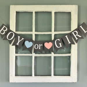 Boy or Girl Banner, Boy or Girl Sign, Gender Reveal Banner, Gender Reveal Party Decorations