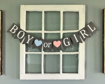 Boy or Girl Banner, Boy or Girl Sign, Gender Reveal Banner, Gender Reveal Party Decorations