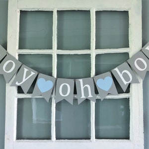 Boy Oh Boy Banner, Baby Shower Banner, Boy Baby Shower Decor, Baby Boy Announcement, Baby Shower Sign