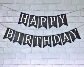 Happy Birthday Banner, Happy Birthday Banner Personalized, Custom Color Birthday Banner, Birthday Party Decor