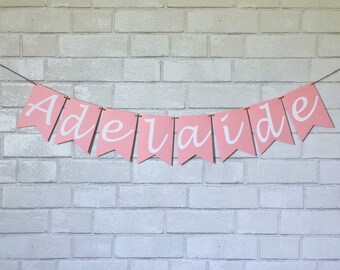 Custom Baby Banner, Girl Baby Banner, Personalized Name Banner, Baby Shower Banner, Baby Shower Decor, Nursery Decor, Girl Name Banner