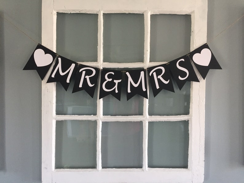 Mr & Mrs Banner Mr and Mrs Sign Wedding Banner Wedding Etsy