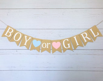 Boy or Girl Banner, Gender Reveal Banner, Gender Reveal Party Decoration, Boy or Girl Sign, Gender Reveal Sign