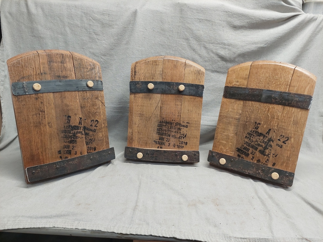 Bourbon Barrel Cookbook Stand: Rustic Tablet Holder With Cork Magnets ...