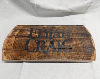 Engraved logo Bourbon barrel tray