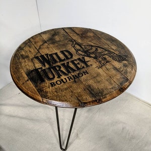 Bourbon barrel end table, whiskey barrel side table