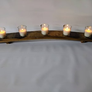 Handcrafted Bourbon Barrel Candle Holder