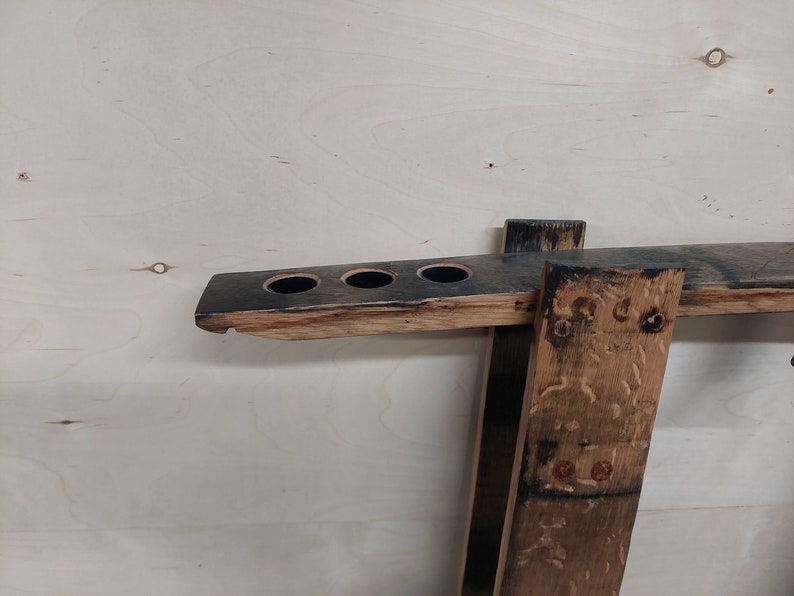 Bourbon Barrel Stave Pool Cue Rack / Billiard Shelf Bild 7