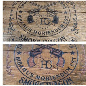 Bourbon barrel shelf with engraved logo image 10