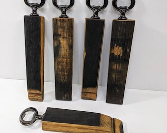 Bourbon Barrel Bottle Opener: Rustic Wood Bar Accessory