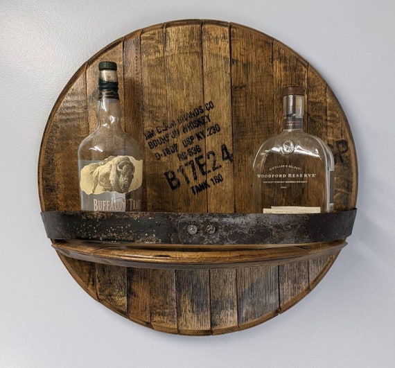 Whiskey barrel shelf hot sale