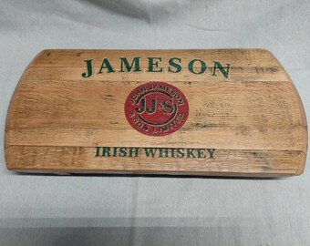 Logo engraved  Bourbon barrel tray