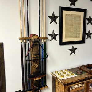 Bourbon Barrel Stave Pool Cue Rack / Pool Cue Shelf