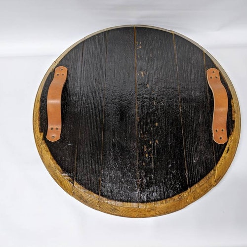 Bourbon barrel tray, burn side shops up