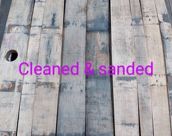 Set of 5 Bourbon whiskey barrel staves, cleaned & sanded staves