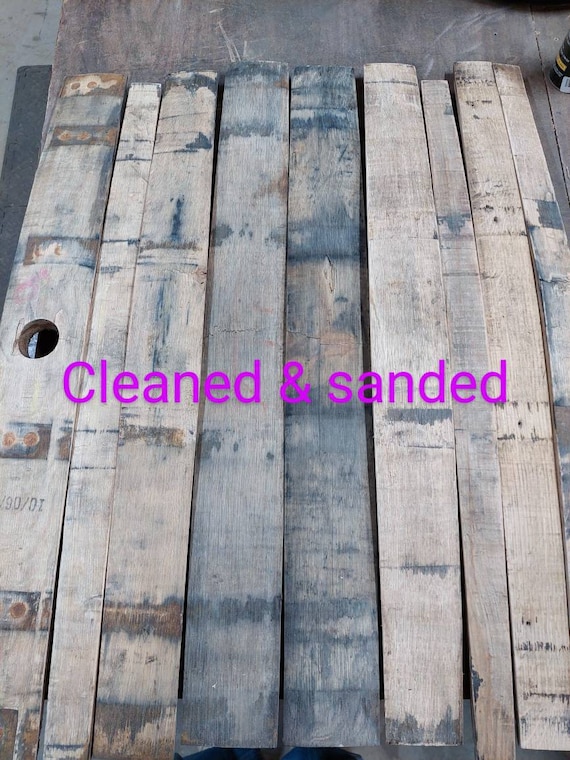 Bourbon whiskey barrel staves, cleaned & sanded staves