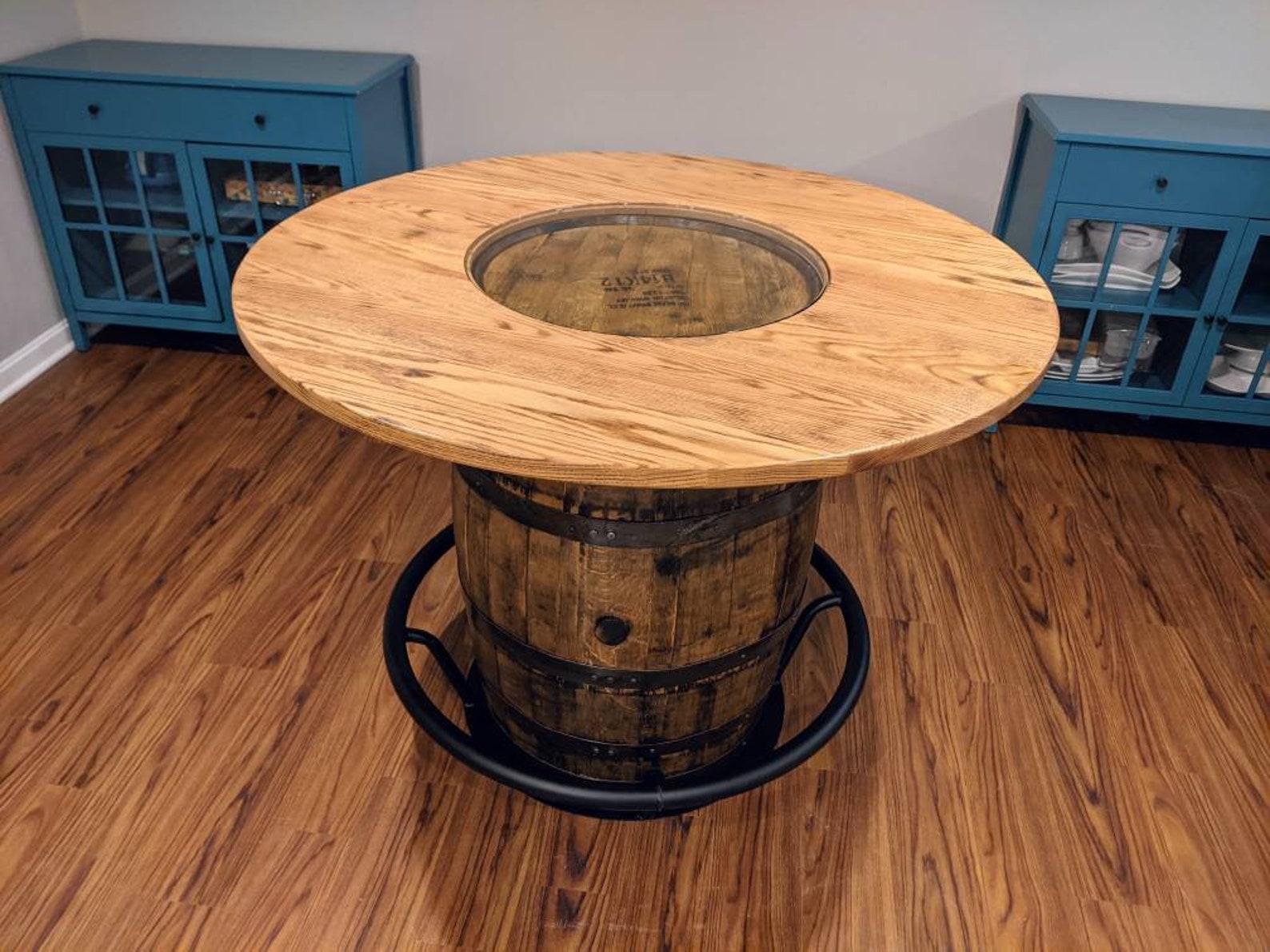 Table and stool set barrel table and stave stools Etsy