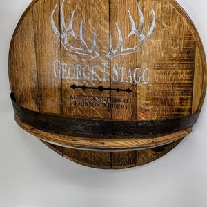 Bourbon barrel shelf with engraved logo image 7