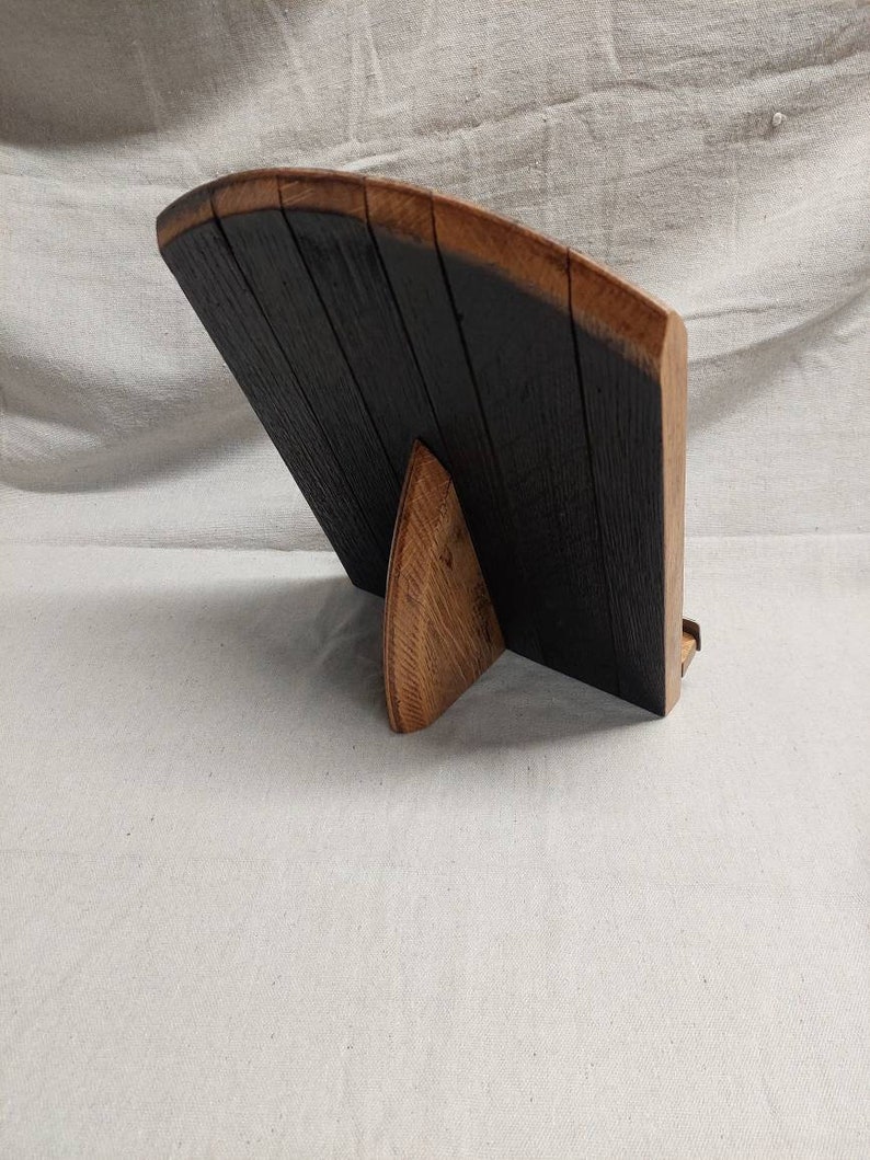 Bourbon Barrel Cookbook Stand: Rustic Tablet Holder With Cork Magnets ...
