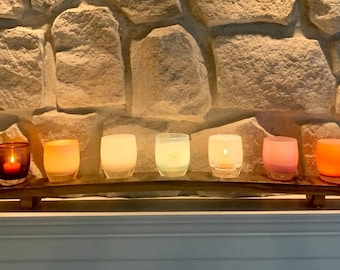 Bourbon Barrel Stave Glasseybaby Candle Holder: Rustic Centerpiece, Candle holder