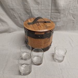 Ice bucket, bourbon barrel ice bucket