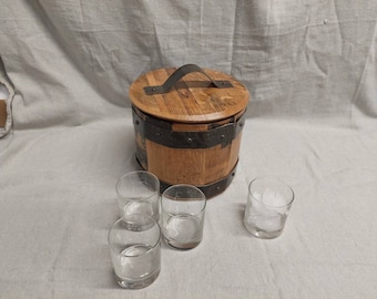 Ice bucket, bourbon barrel ice bucket