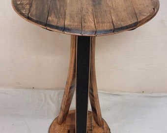 Small kitchen table, bourbon barrel table, end table, hall table