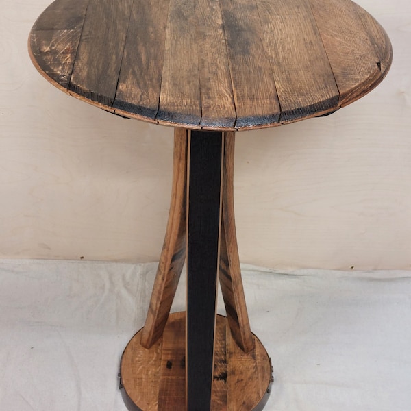 Small kitchen table, bourbon barrel table, end table, hall table