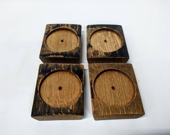 Bourbon barrel coaster set