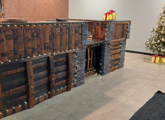 Bourbon Barrel Stave Wall Covering: Cleaned & Sanded (5 Sq Ft)